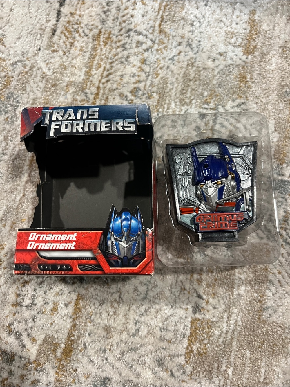 2007 Transformers Optimus Prime Christmas Ornament with storage box z28